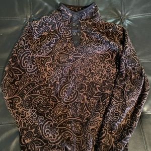 Cinch Brown Paisley fleece pullover